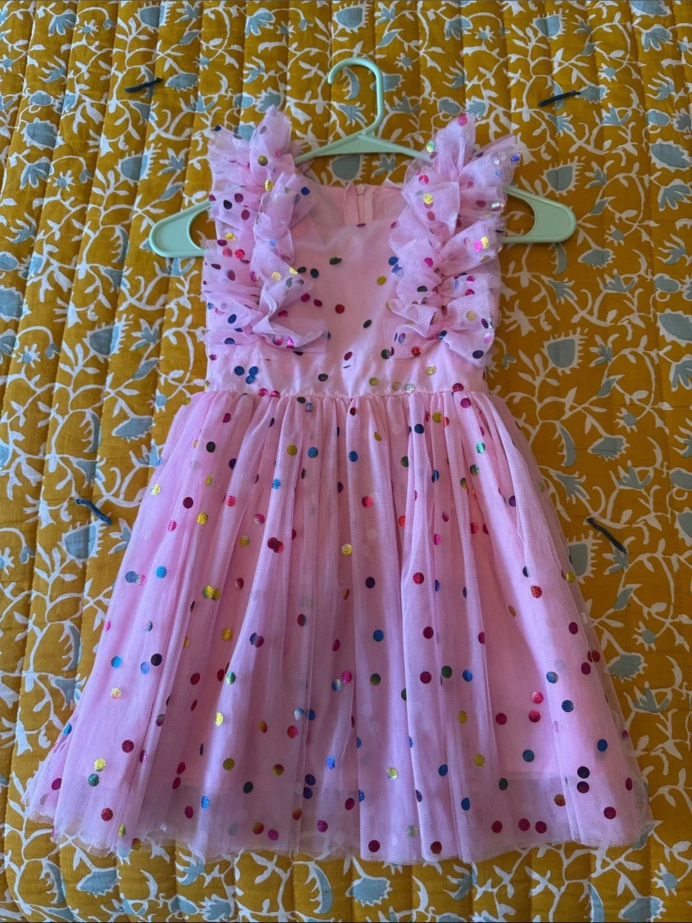 Pink Girls Polka Dot Tulle Party Dress